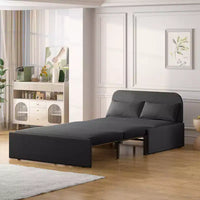 Canapé-lit Mjkone pour une personne, canapé convertible 2 en 1 en lin avec coussins