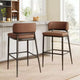 Christopher Knight Home Carolyn Industrial Metal and Leathaire Barstool (Set of 2)