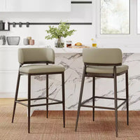 Christopher Knight Home Carolyn Tabourets de bar industriels en métal et similicuir (lot de 2)