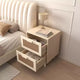 Table de chevet GDFStudio Regina 23.2 H en bois et rotin avec deux tiroirs