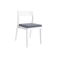 Plank+Beam Lot de 2 chaises de salle à manger modernes, chaise de cuisine rembourrée, chaise en bois massif rembourrée pour bureau et salon, blanc/ardoise