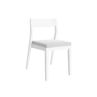 Plank+Beam Lot de 2 chaises de salle à manger modernes, Chaise de cuisine avec siège rembourré, Chaise rembourrée en bois massif pour bureau et salon, Blanc/Crème