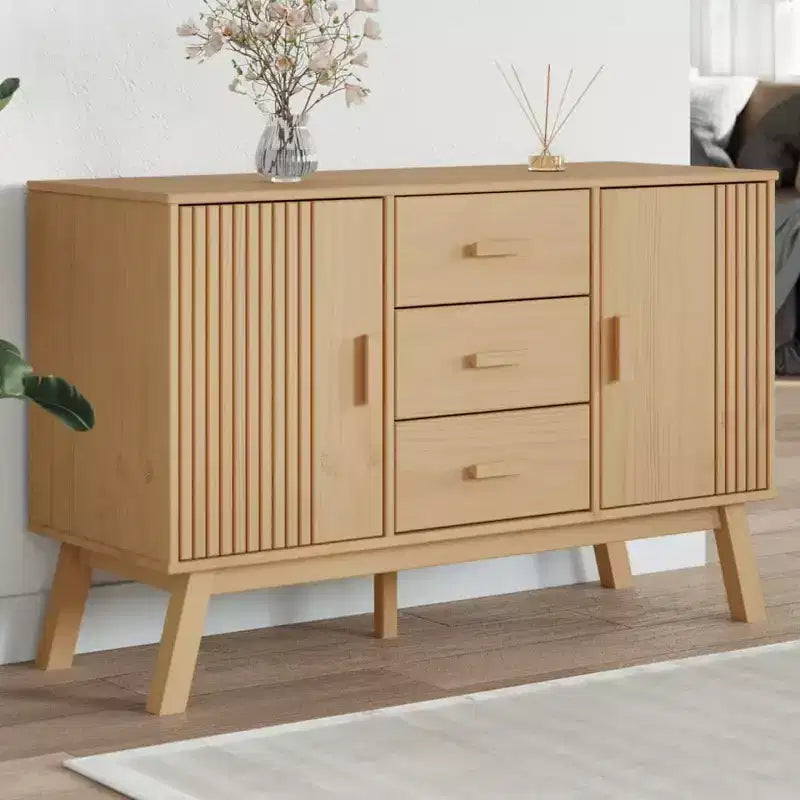vidaXL Buffet OLDEN Marron 44,9x16,9x28,9 cm Bois de pin massif