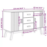 vidaXL Buffet OLDEN Marron 44,9x16,9x28,9 cm Bois de pin massif