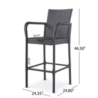 GDFStudio Conquista Tabourets de bar d'extérieur en osier 30 pouces (lot de 2)