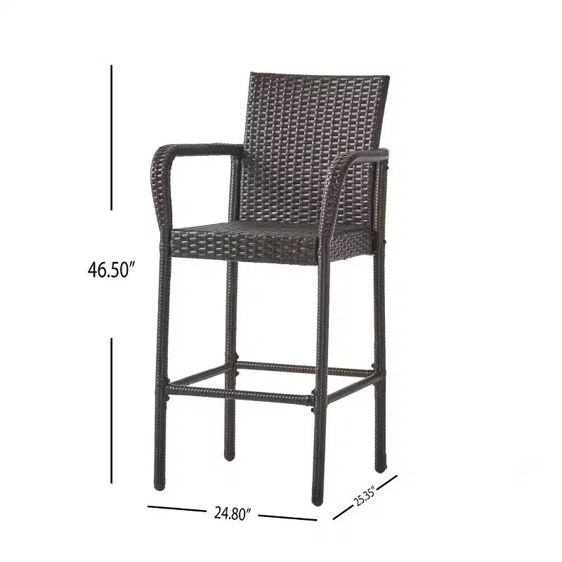 GDFStudio Conquista Tabourets de bar d'extérieur en osier 30 pouces (lot de 2)