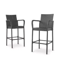 GDFStudio Conquista Tabourets de bar d'extérieur en osier 30 pouces (lot de 2)