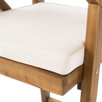 GDFStudio Baia Tabourets de bar d'extérieur en bois d'acacia de 74 cm avec coussin (Lot de 2)