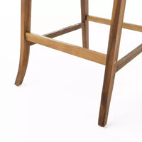 GDFStudio Baia Tabourets de bar d'extérieur en bois d'acacia de 74 cm avec coussin (Lot de 2)