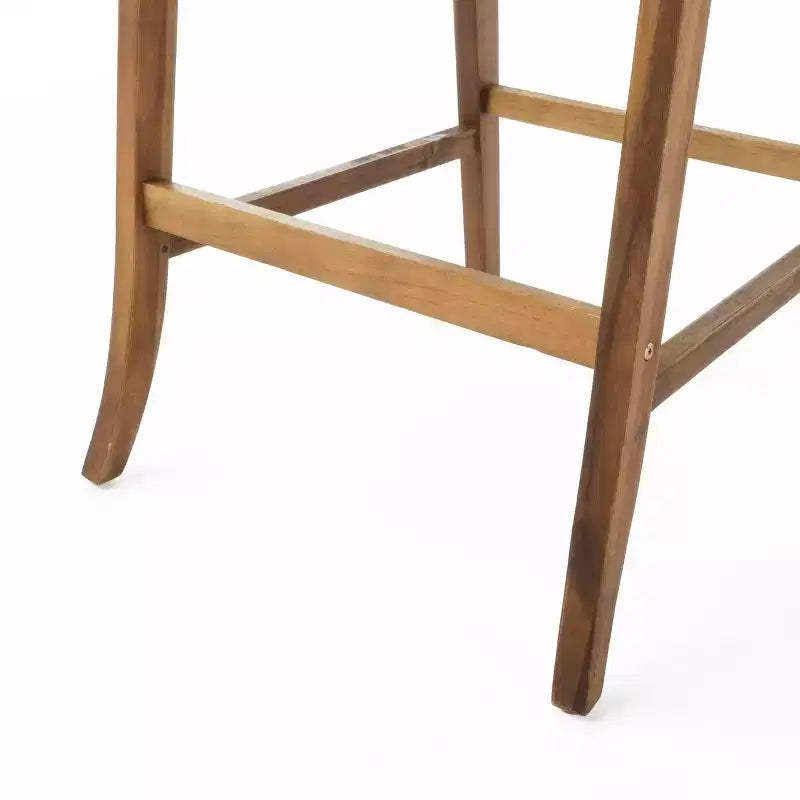 GDFStudio Baia Tabourets de bar d'extérieur en bois d'acacia de 74 cm avec coussin (Lot de 2)