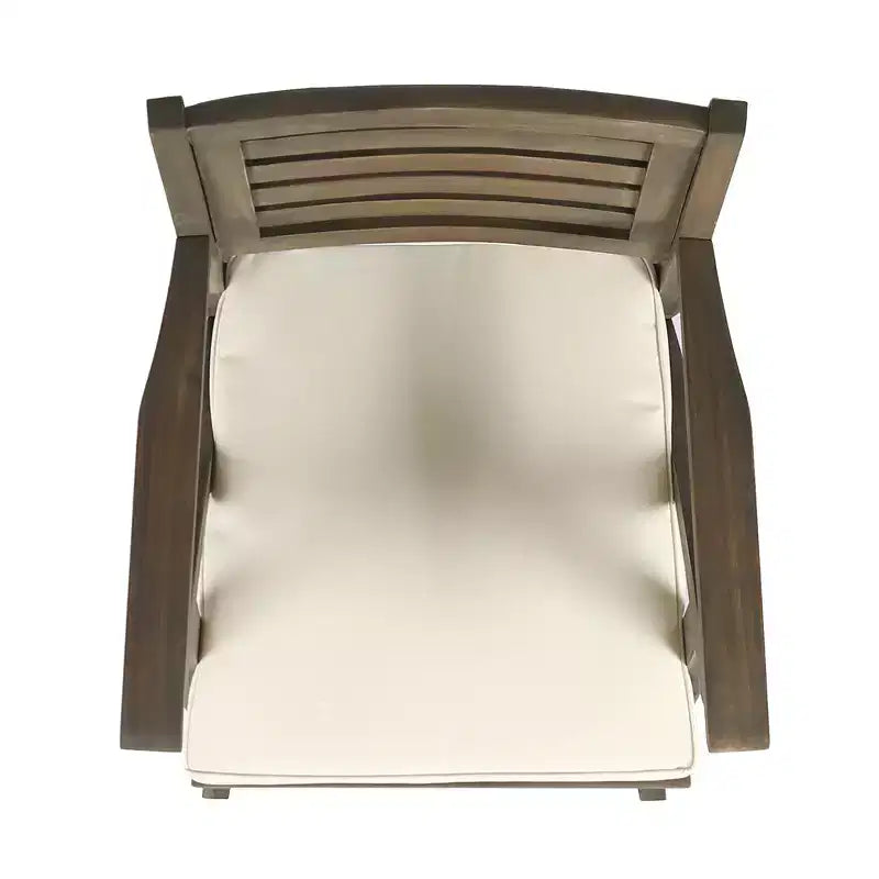 GDFStudio Baia Tabourets de bar d'extérieur en bois d'acacia de 74 cm avec coussin (Lot de 2)