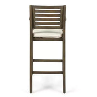 GDFStudio Baia Tabourets de bar d'extérieur en bois d'acacia de 74 cm avec coussin (Lot de 2)