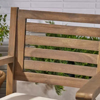 GDFStudio Baia Tabourets de bar d'extérieur en bois d'acacia de 74 cm avec coussin (Lot de 2)