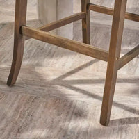 GDFStudio Baia Tabourets de bar d'extérieur en bois d'acacia de 74 cm avec coussin (Lot de 2)