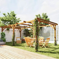 Pergola d'extérieur Outsunny, Tonnelle en bois avec treillis pour vigne et structure stable, Marron foncé