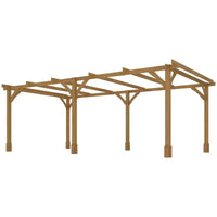 Pergola d'extérieur Outsunny, Tonnelle en bois avec treillis pour vigne et structure stable, Marron foncé