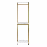 Gwyneth Closet - Tringle de penderie, Faux marbre blanc et Bronze doré