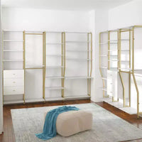 Gwyneth Closet - Tringle de penderie, Faux marbre blanc et Bronze doré