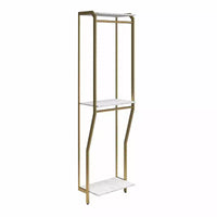 Gwyneth Closet - Tringle de penderie, Faux marbre blanc et Bronze doré