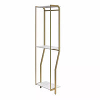 Gwyneth Closet - Tringle de penderie, Faux marbre blanc et Bronze doré