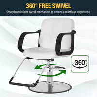 Fauteuil de Barbier BestMassage Chaise de Salon Professionnelle Pompe Hydraulique Robuste avec Base Pivotante