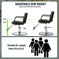 Fauteuil de Barbier BestMassage Chaise de Salon Professionnelle Pompe Hydraulique Robuste avec Base Pivotante