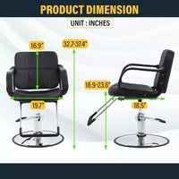 Fauteuil de Barbier BestMassage Chaise de Salon Professionnelle Pompe Hydraulique Robuste avec Base Pivotante