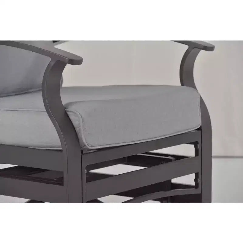 ALAULM Ensemble de mobilier de patio 3 pièces, fauteuils à bascule pivotants en aluminium pour extérieur, ensemble de bistro de patio avec coussins et table basse