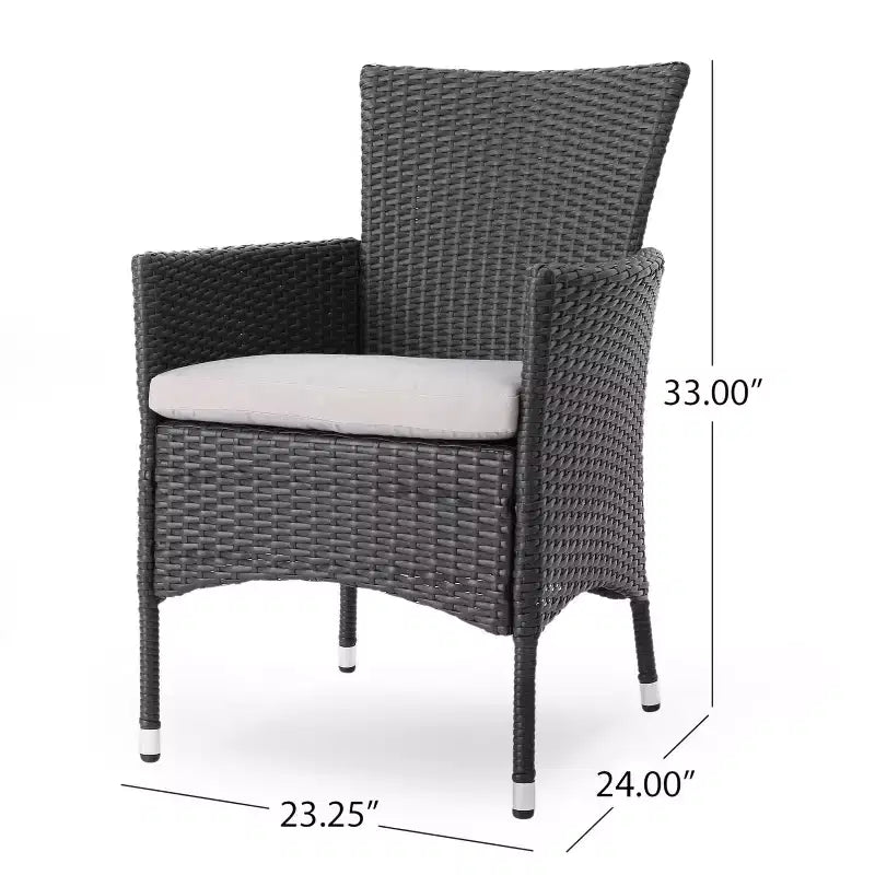 GDFStudio Berkeley Ensemble Bistrot 3 Pièces en Bois d'Acacia et Osier