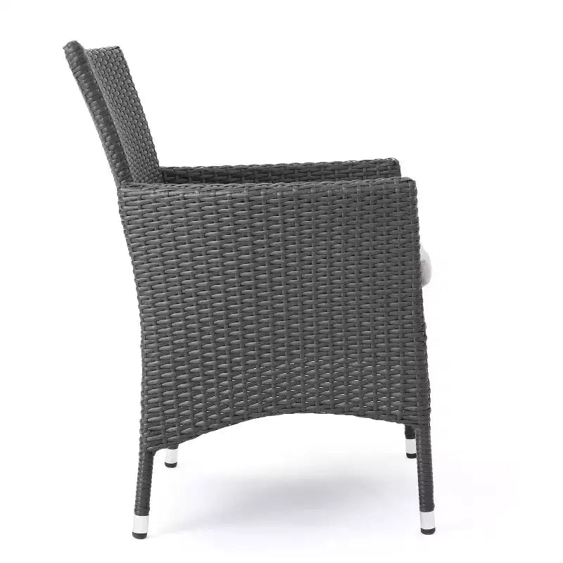 GDFStudio Berkeley Ensemble Bistrot 3 Pièces en Bois d'Acacia et Osier