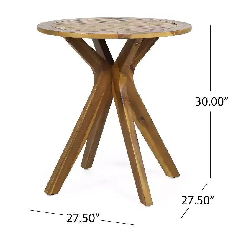 GDFStudio Berkeley Ensemble Bistrot 3 Pièces en Bois d'Acacia et Osier