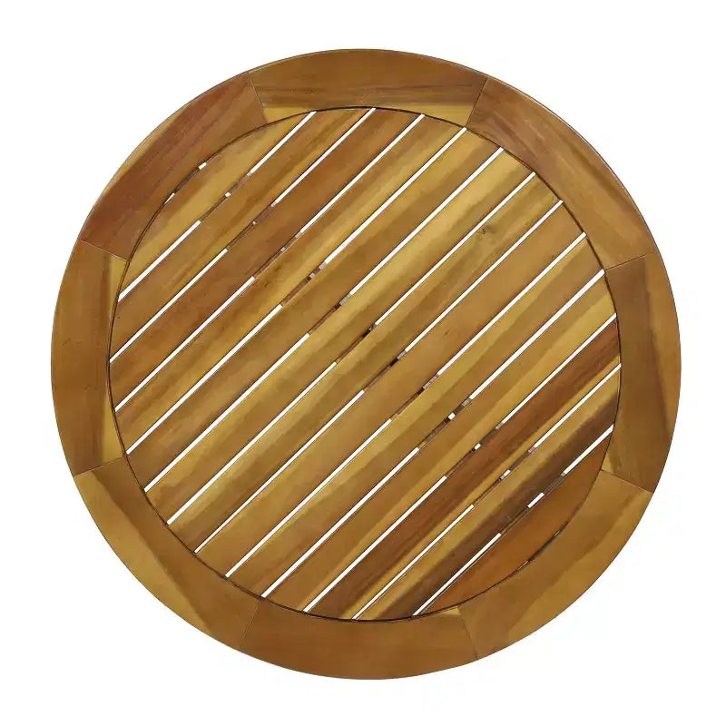 GDFStudio Berkeley Ensemble Bistrot 3 Pièces en Bois d'Acacia et Osier