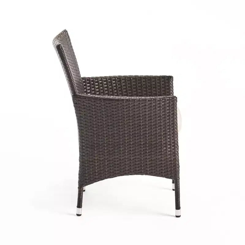GDFStudio Berkeley Ensemble Bistrot 3 Pièces en Bois d'Acacia et Osier