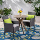 GDFStudio Berkeley Ensemble Bistrot 3 Pièces en Bois d'Acacia et Osier