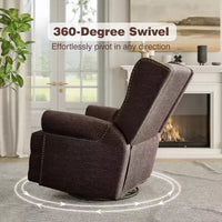 Fauteuil inclinable pivotant Heynemo, fauteuil à bascule confortable avec oreiller et repose-pieds, fauteuil à bascule pivotant pour chambre à coucher, chambre de bébé