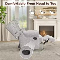 Fauteuil inclinable pivotant Heynemo, fauteuil à bascule confortable avec oreiller et repose-pieds, fauteuil à bascule pivotant pour chambre à coucher, chambre de bébé