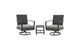 Heynemo 3 Pieces Patio Bistro Set with Swivel Chair and Small Side Table, All Weather Rattan Chairs with Water-Resistant Cushions & Metal Frame