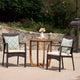 Christopher Knight Home Sloane Outdoor Acacia Wood and Wicker 3 Piece Bistro Set with Cushions