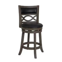 New Classic Furniture, tabouret de comptoir pivotant Manchester en bois gris avec assise PU