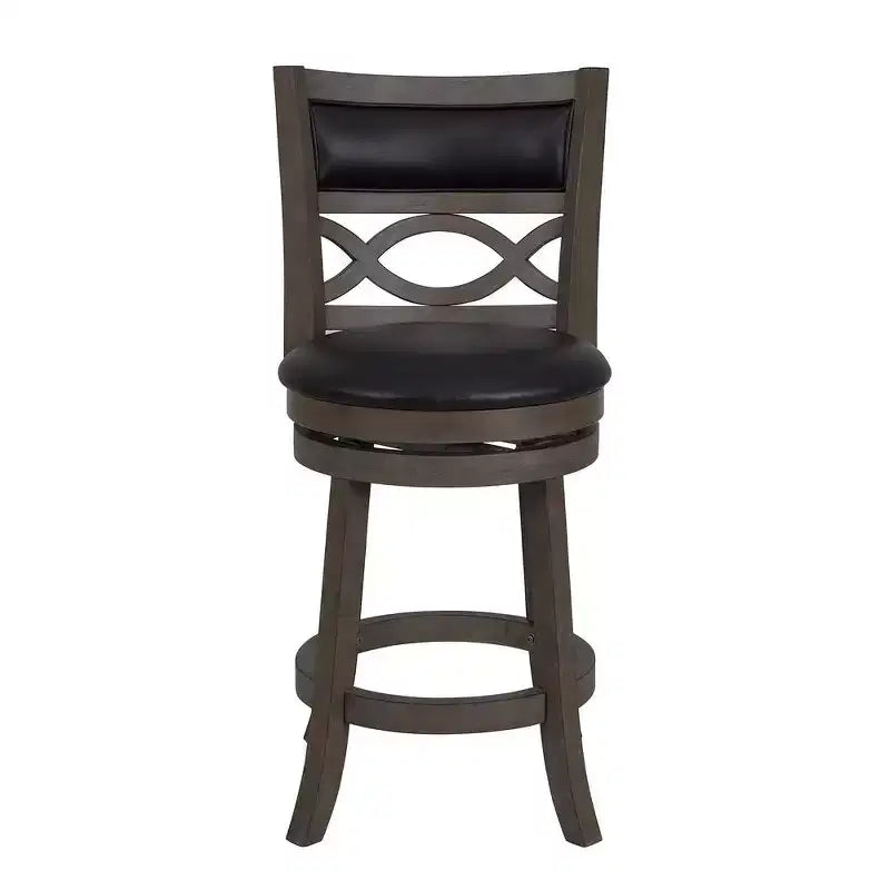 New Classic Furniture, tabouret de comptoir pivotant Manchester en bois gris avec assise PU