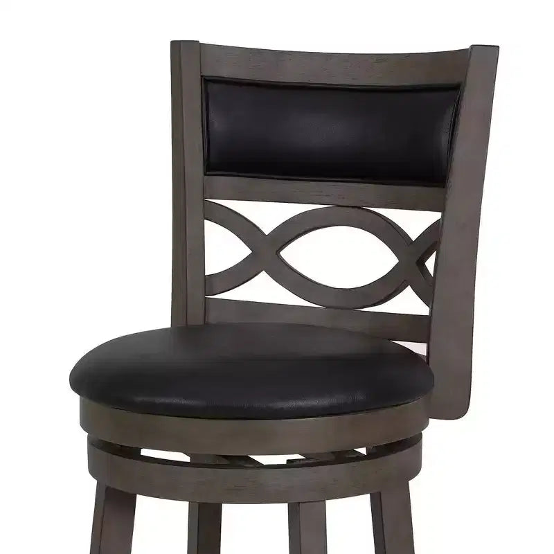New Classic Furniture, tabouret de comptoir pivotant Manchester en bois gris avec assise PU