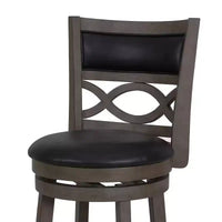 New Classic Furniture, tabouret de comptoir pivotant Manchester en bois gris avec assise PU