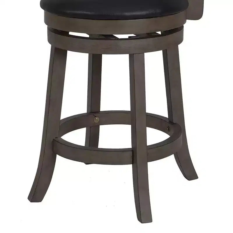 New Classic Furniture, tabouret de comptoir pivotant Manchester en bois gris avec assise PU