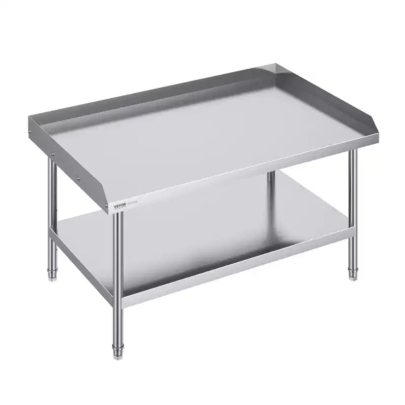 Table de travail en acier inoxydable VEVOR, table de préparation de cuisine commerciale 30 x 48 x 26 pouces, table de préparation robuste avec dosseret 3 côtés, table de travail en métal