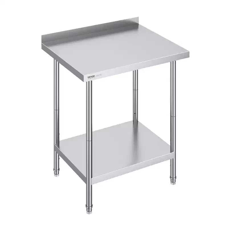 Table de travail en acier inoxydable VEVOR 24 x 30 x 36 pouces, table de préparation alimentaire commerciale robuste, table de travail en métal avec hauteur réglable