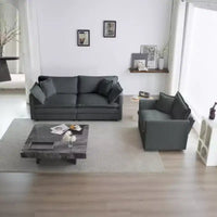 Ensemble salon chic en chenille : canapé 2 places et fauteuil