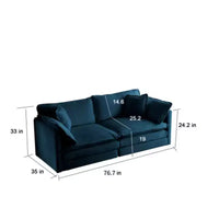 Canapé d'angle contemporain 3 pièces - Sièges profonds et surdimensionnés, style moderne