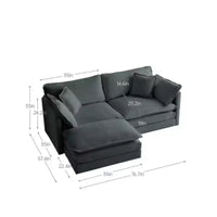 Causeuse en chenille avec pouf et repose-pieds : Idéal pour les petits espaces