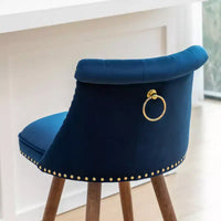 Lot de 2 tabourets de comptoir Elvara touffetés avec boutons et clous décoratifs, par Roundhill Furniture