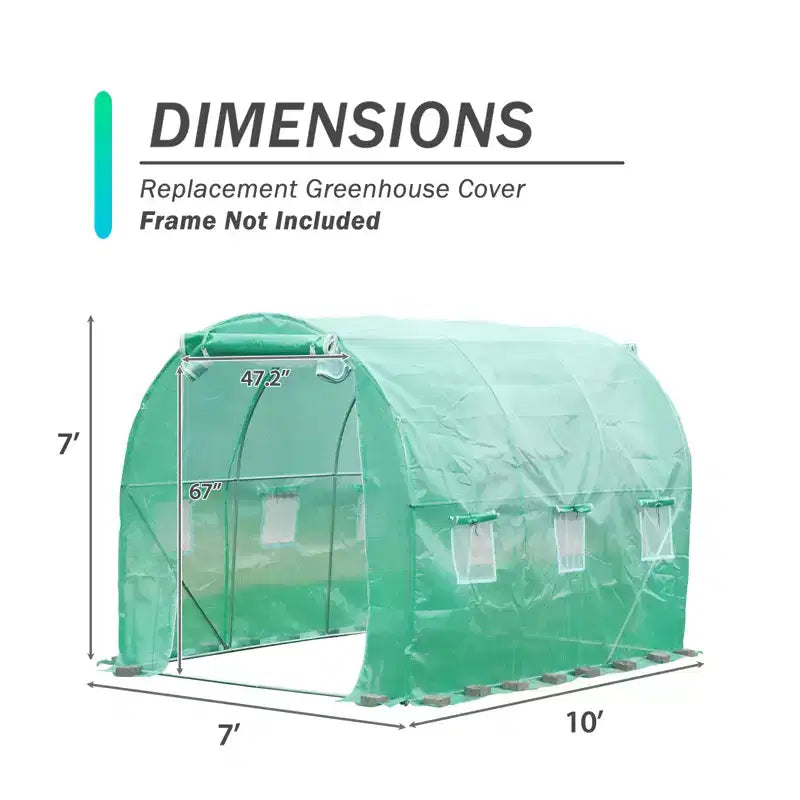 Bâche de remplacement pour serre Aoodor, grande bâche de rechange pour serre tunnel de jardinage extérieur (cadre NON inclus)